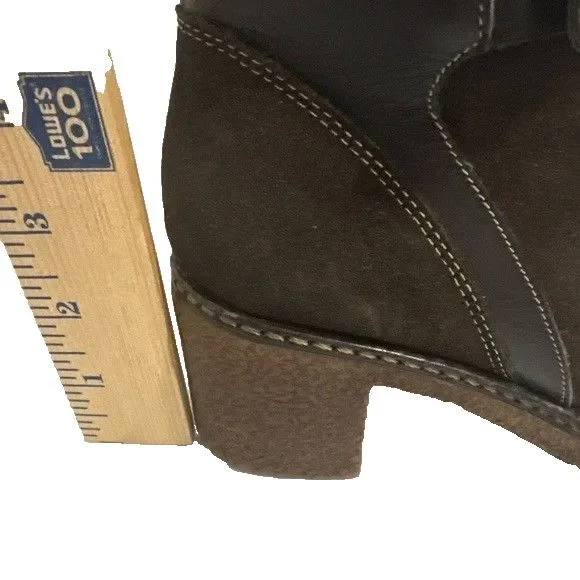Aquatalia Women’s Mid Calf Boots Brown Suede Waterproof Block Heel Size 7.5 - Picture 16 of 16